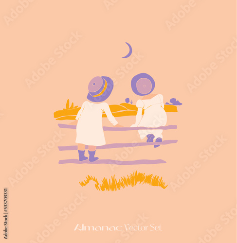 Vector Children's Illustration Friendship Children Girls, Citrus, Children, Bouquets, Flowers, Freak Fruits, Roses, Bindweed