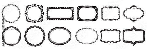 Vector Frame Set ornamental vintage.