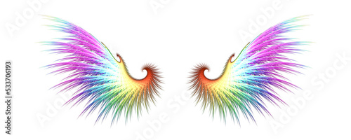 two colorful gradation wings