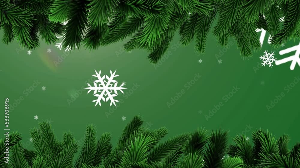 Animation of snow falling over christmas wreath Animation of snow falling over christmas wreath
