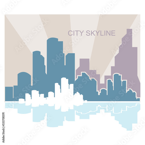 City silhouette skyline illustration design. City landscape Panorama buildings