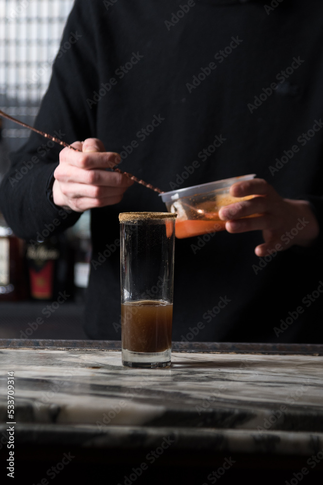 Making a cocktail Making a cocktail