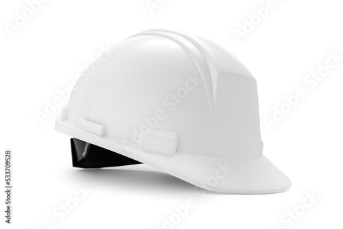 White plastic safety helmet isolated on white background, including clipping path
