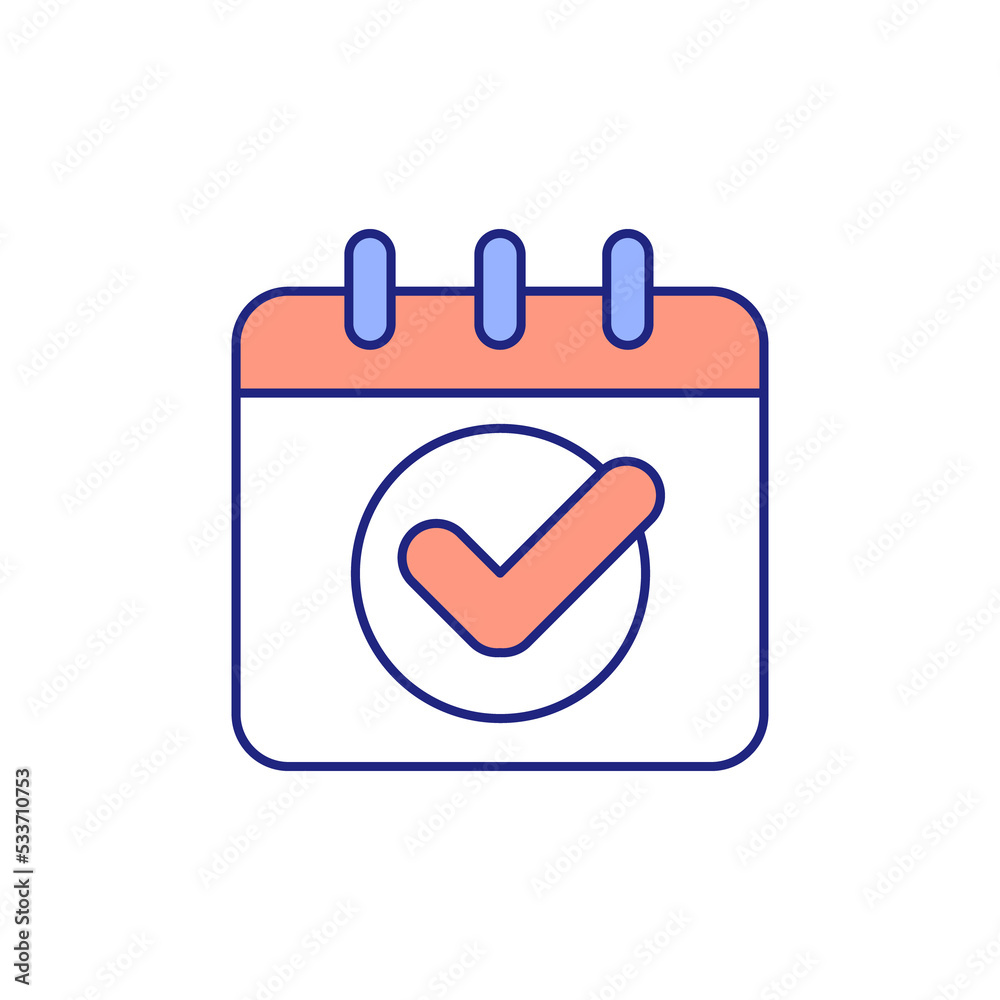 Calendar RGB color icon. Schedule and planner. Meetings and ...