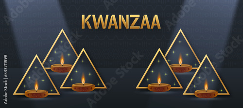 Happy kwanzaa card with nice and creative symbols on color background for kwanzaa holiday