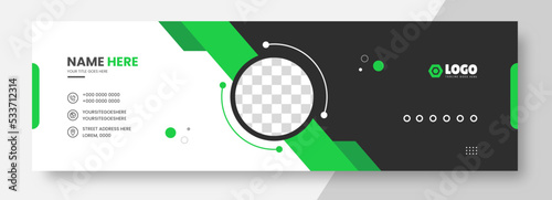 Corporate Modern Email Signature Design template. Email signature template design with green color. business e signature vector design.
