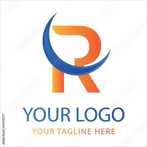 R Latter logo design, R logo initial logo concept, R Icon Design