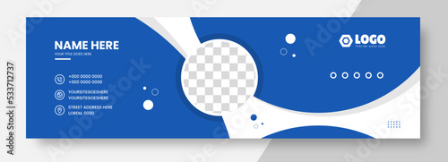 Corporate Modern Email Signature Design template. Email signature template design with blue color. business e signature vector design.