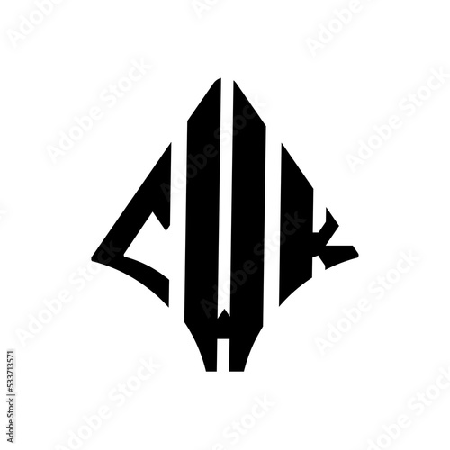 CWK letter logo design. CWK modern letter logo with black and white background. CWK creative  letter logo. simple and modern letter CWK logo template.