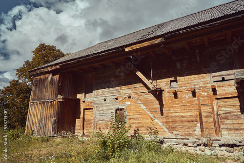 Old wooden barn in Tiskevicius manor                                photo