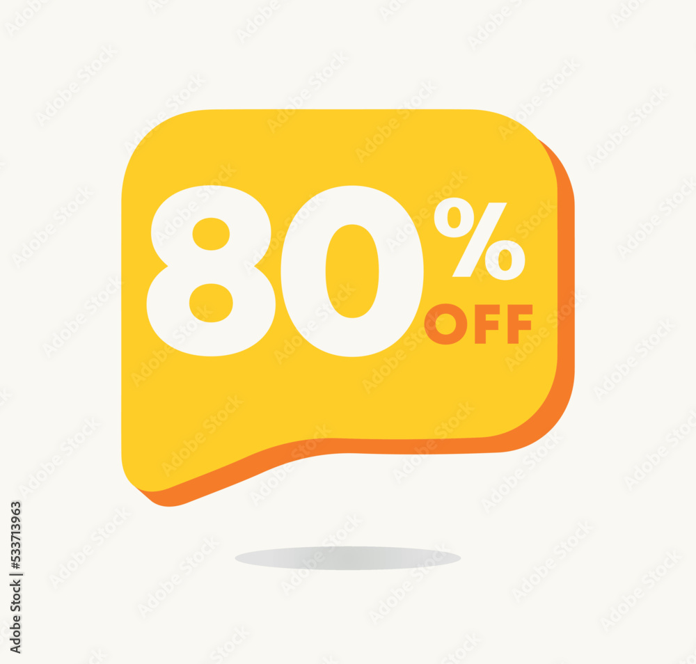 80% off. Vector illustration of Special Offer sticker for sales. 80% off. Vector illustration of Special Offer sticker for sales.