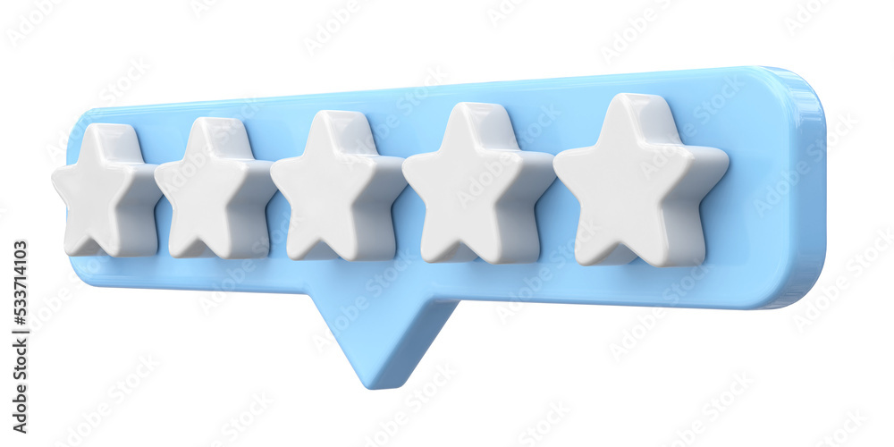 Review star. Star rating. 3D illustration. Review star. Star rating. 3D illustration.
