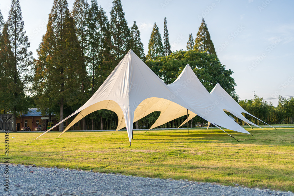 tent in city park