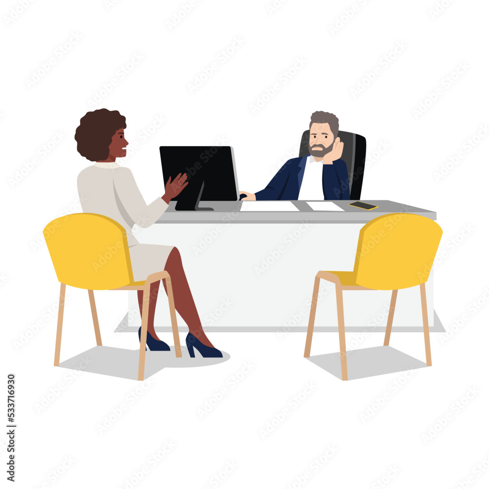 Angry boss scold office work manager vector. Worker bullying, aggression, abuse at business workplace. Scared employee at table and shouting yelling woman chief. Flat vector illustration Angry boss scold office work manager vector. Worker bullying, aggression, abuse at business workplace. Scared employee at table and shouting yelling woman chief. Flat vector illustration