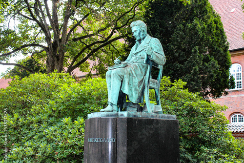 Statue of theologian and philosopher Kierkegaard in Copenhagen, Denmark photo