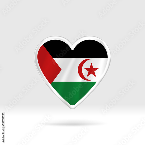 Heart from Western Sahara flag. Silver button heart and flag template. Easy editing and vector in groups. National flag vector illustration on white background. Free Download Heart from Western Sahara flag. Silver button heart and flag template. Easy editing and vector in groups. National flag vector illustration on white background. - GFXLoad