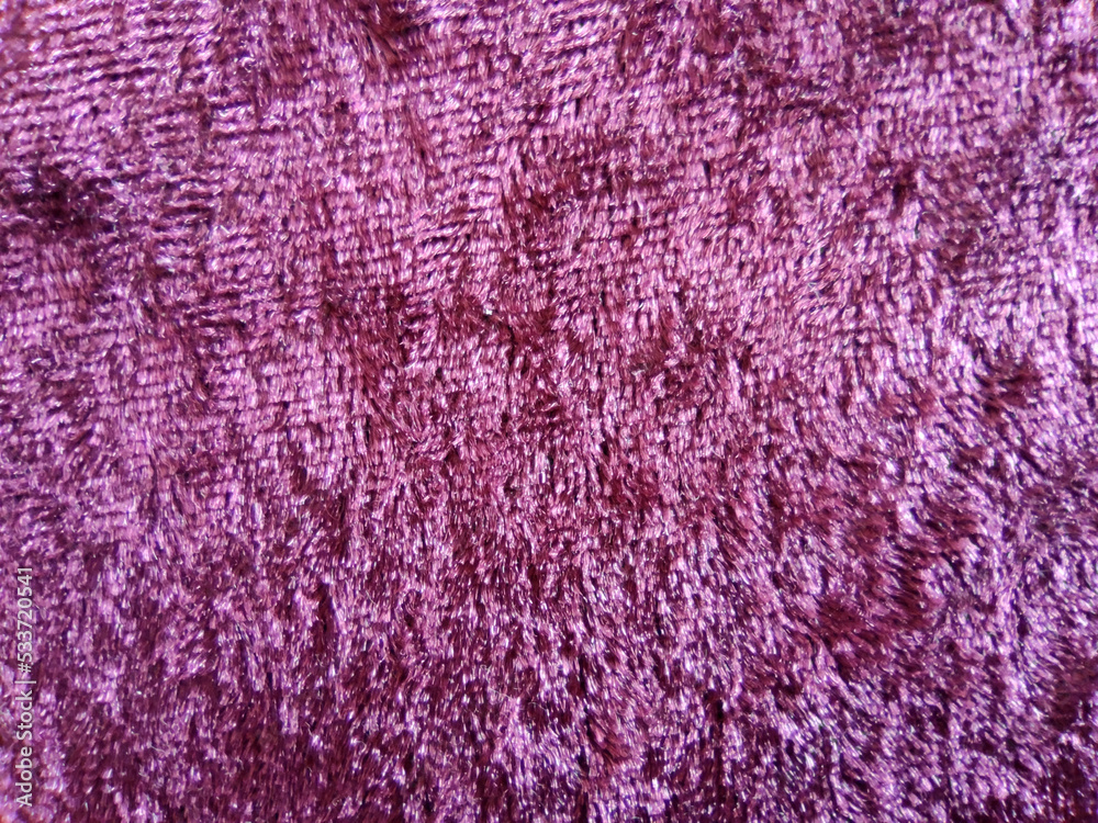 purple texture of plush velvet material for textile background