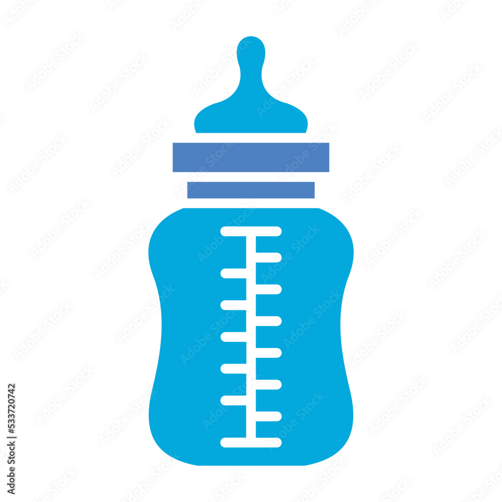 Baby Bottle Glyph Two Color Icon Baby Bottle Glyph Two Color Icon