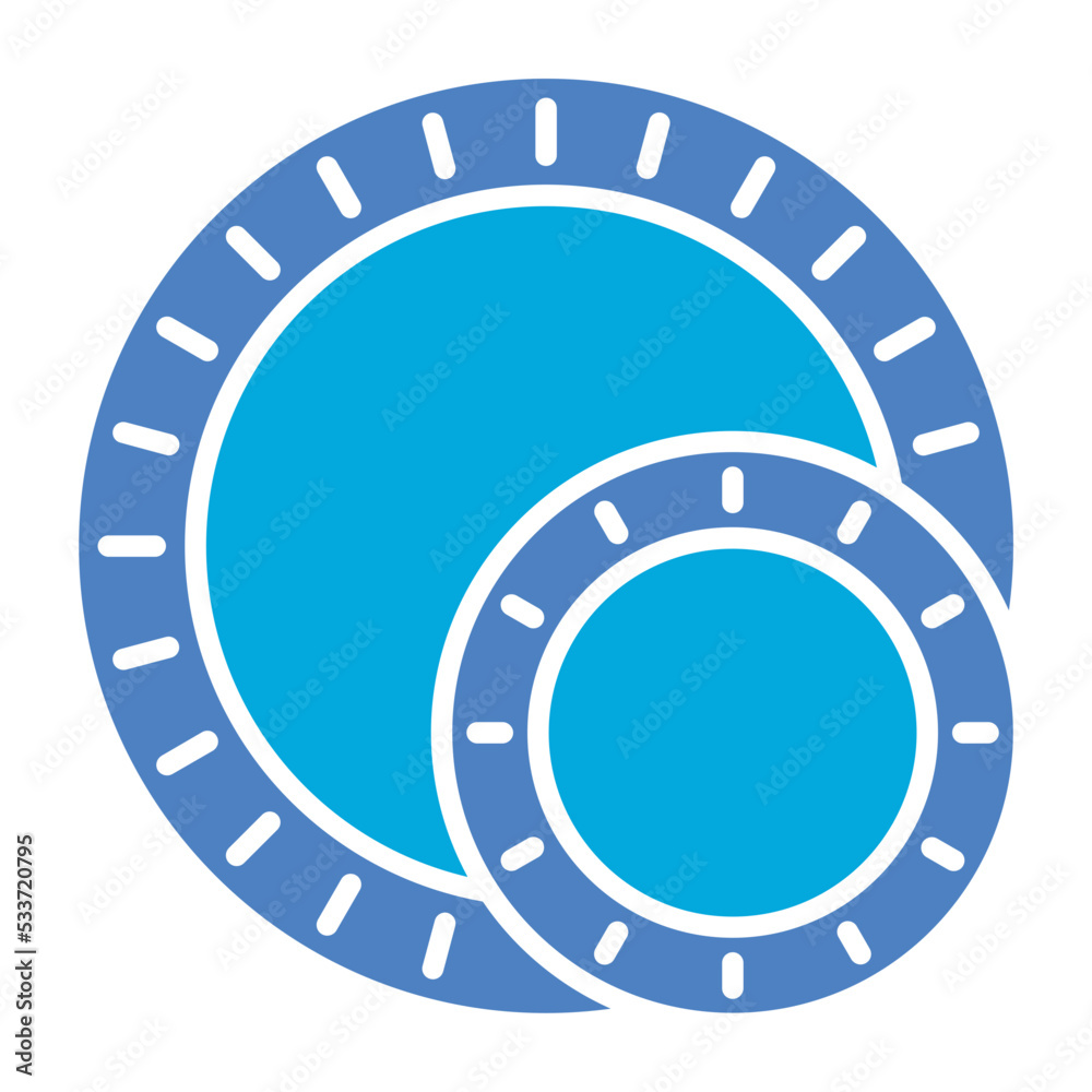 Plastic Plate Glyph Two Color Icon Plastic Plate Glyph Two Color Icon