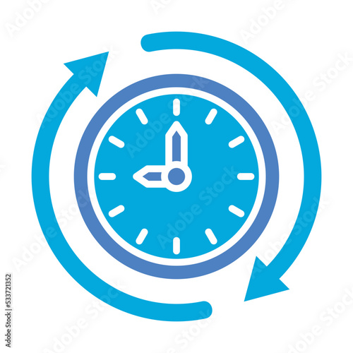 Hours Glyph Two Color Icon