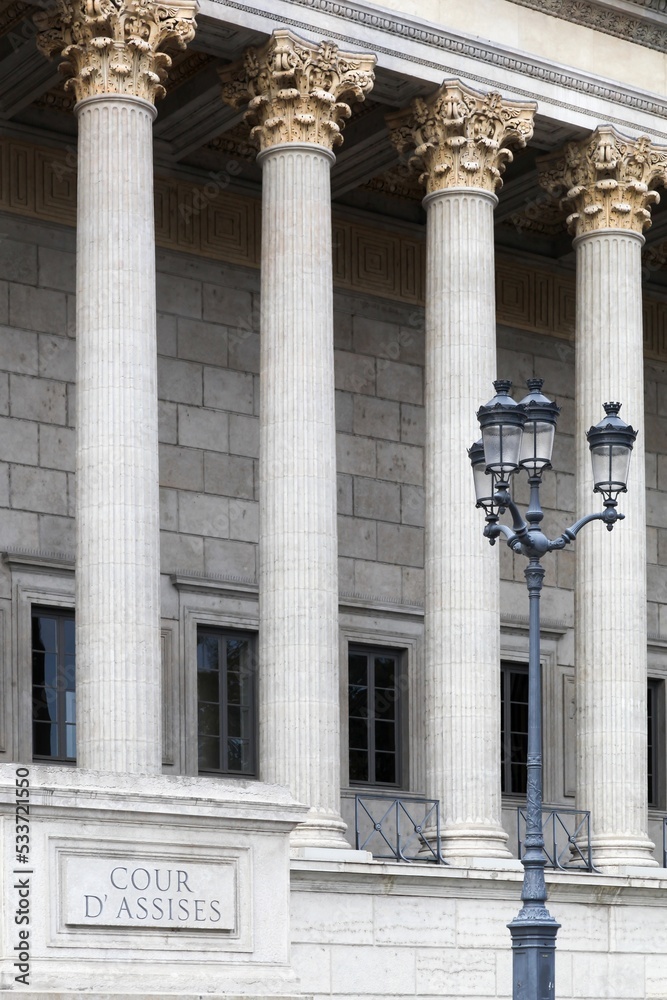 Assize court in Lyon called cour d'assises in French language, France
