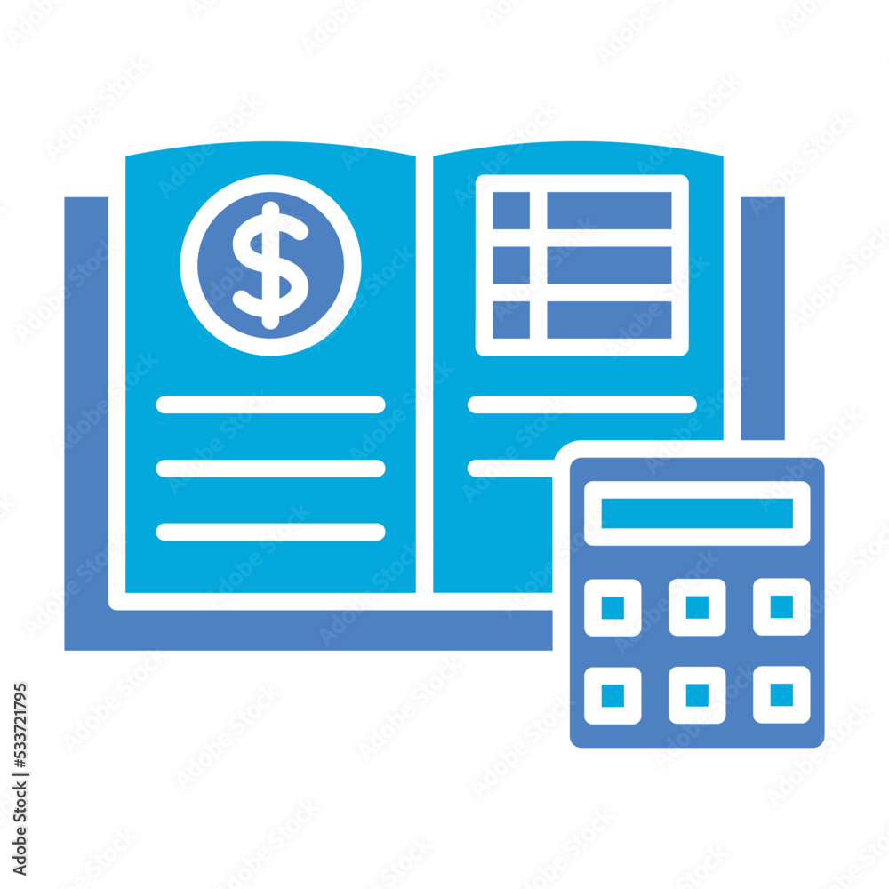 Accounting Book Glyph Two Color Icon Accounting Book Glyph Two Color Icon