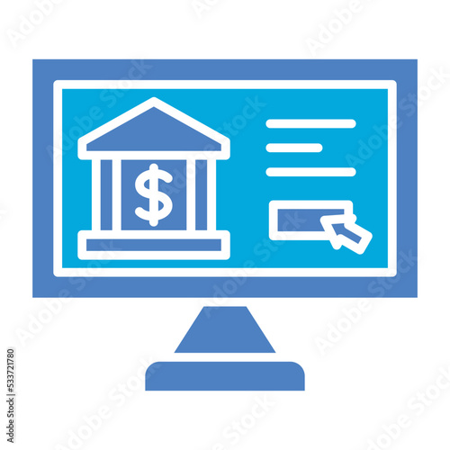 Online Banking Glyph Two Color Icon
