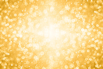 Gold glitter birthday background or golden winner border burst coin explosion