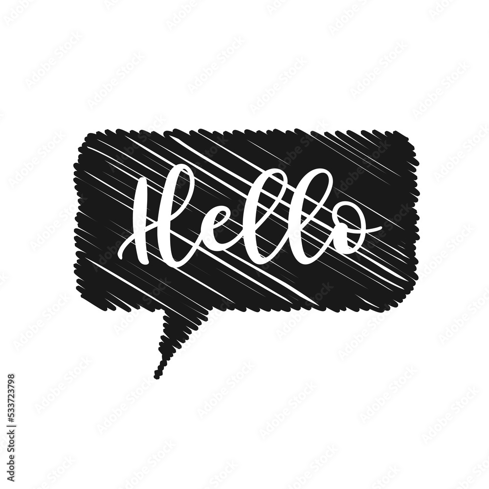 Obraz premium Hello letter in handwriting font style, can use for greeting card. Vector illustration.