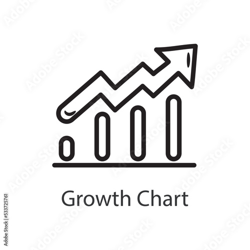 Growth Chart Filled Outline Icon Design illustration. Data Symbol on White background EPS 10 File