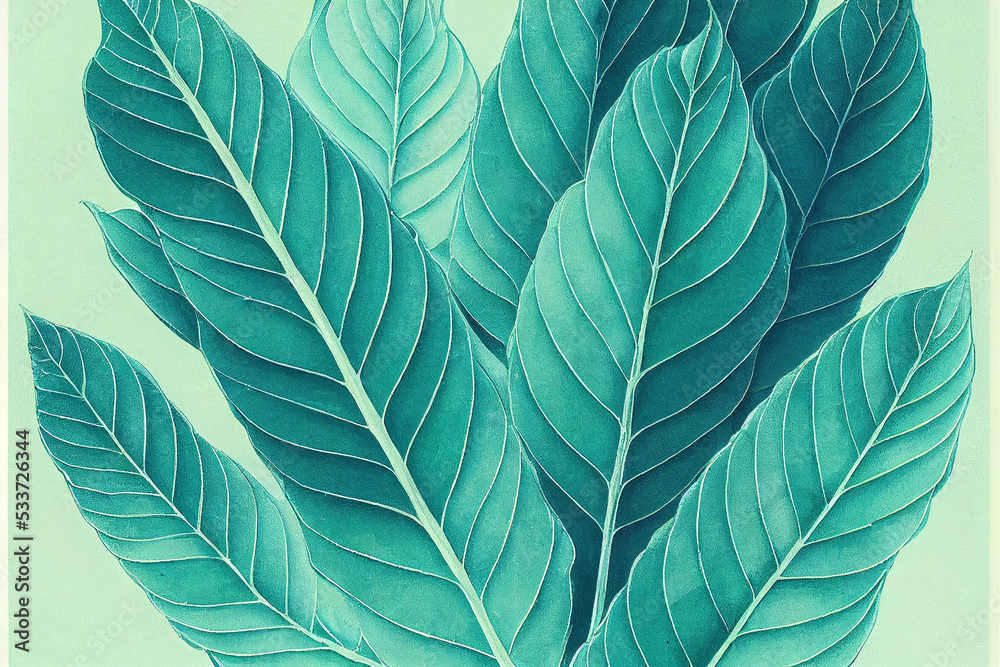 Obraz premium Beautiful green leaves design illustrated 