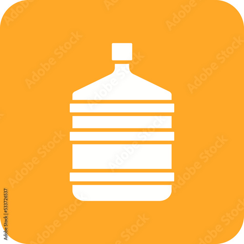 Water Gallon Multicolor Round Corner Glyph Inverted Icon