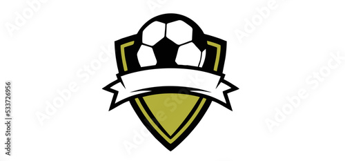 vector soccer logo or football club sign badge football logo with shield.