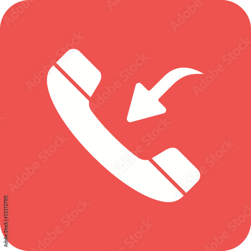 Incoming Call Multicolor Round Corner Glyph Inverted Icon