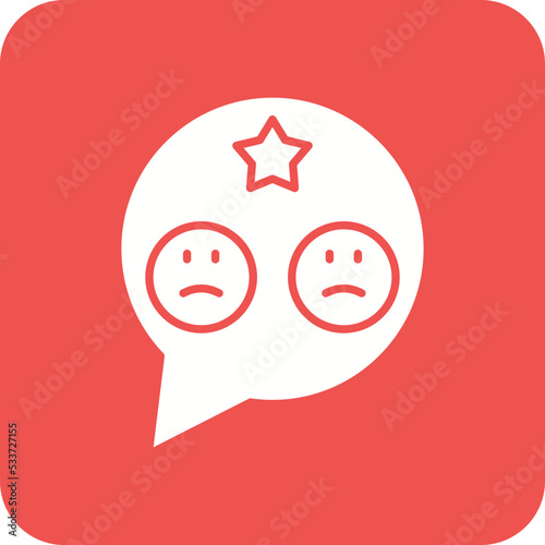 Bad Review Multicolor Round Corner Glyph Inverted Icon