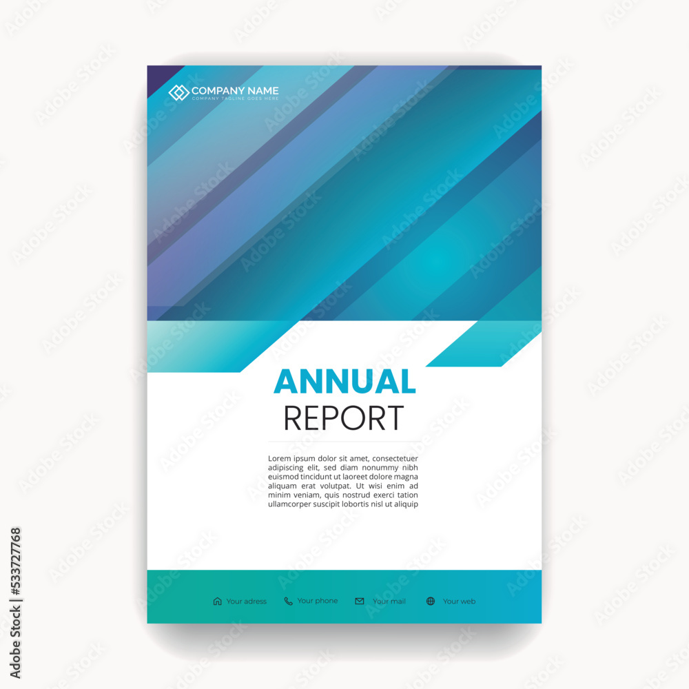 Naklejka premium Modern business annual report cover page design templates