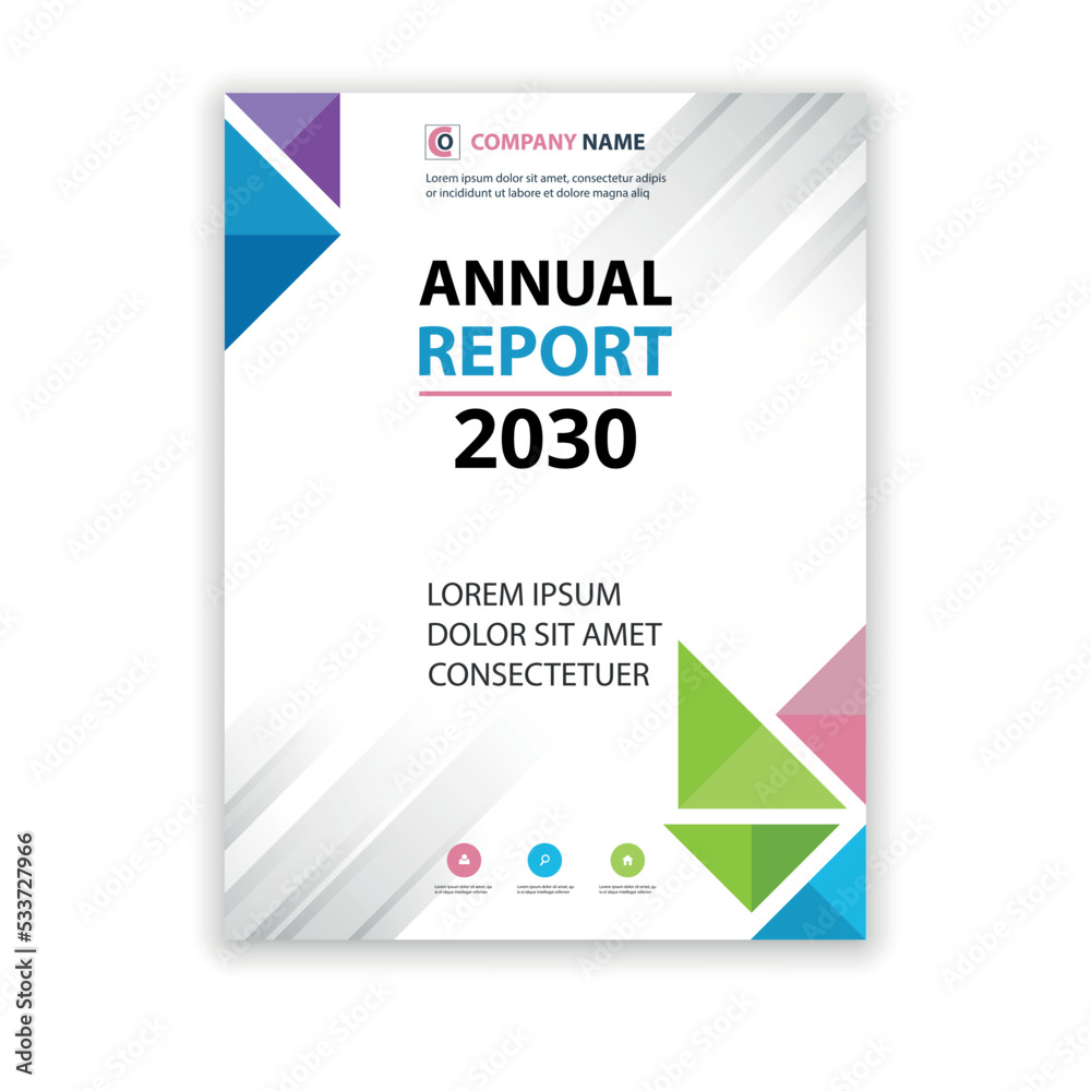 Modern business annual report cover page design templates Stock Vector ...