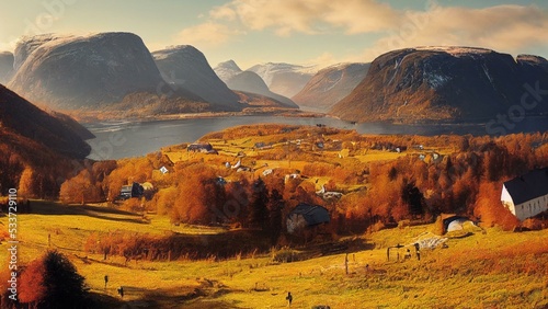 Sunny Autumn day in Norway