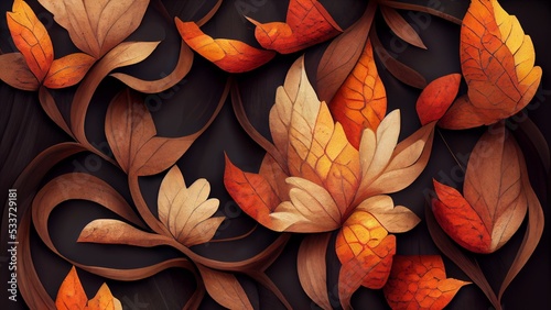 Beautiful Autumn leaves pattern