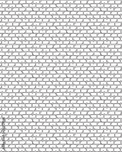 White Brick Pattern - Simple Icon Drawing in Black and White
