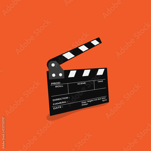 Clapper board in cartoon design for template of world day for audio visual heritage design