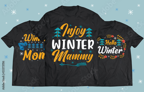 Winter Season typography design for Printing on t shirt . Winter design Vector graphics. Winter SVG Design
