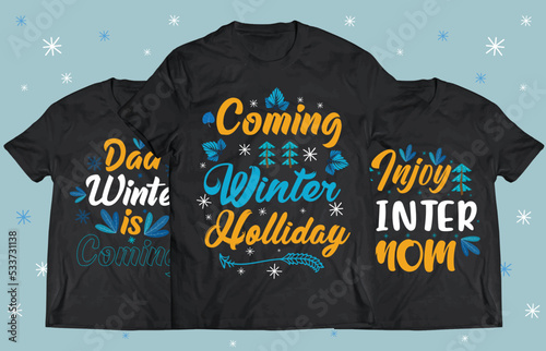 Winter Season typography design for Printing on t shirt . Winter design Vector graphics. Winter SVG Design