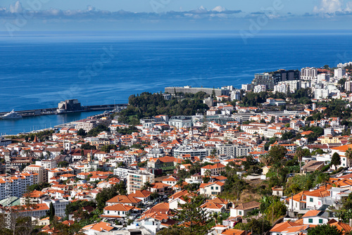 View of Funchal city and harbor, Madeira, Portuga,l Europepe