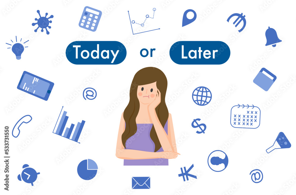 Overwhelm office tasks for business person, stress business woman from ...