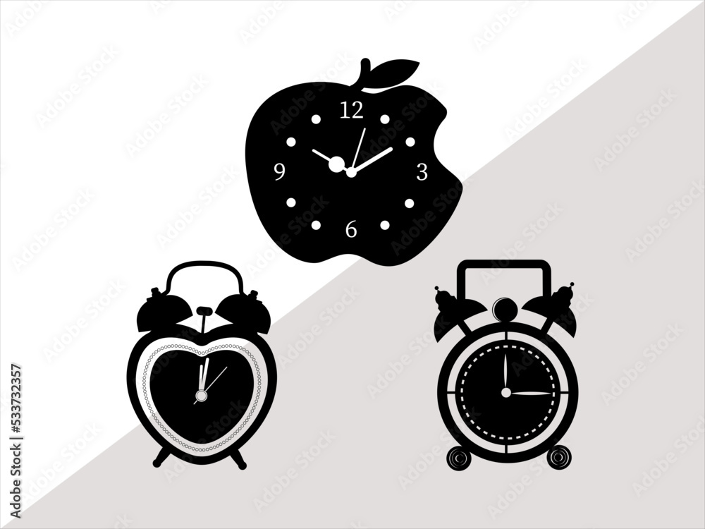 Alarm Clock SVG Cut Files Alarm Clock Silhouette Morning Clock Svg