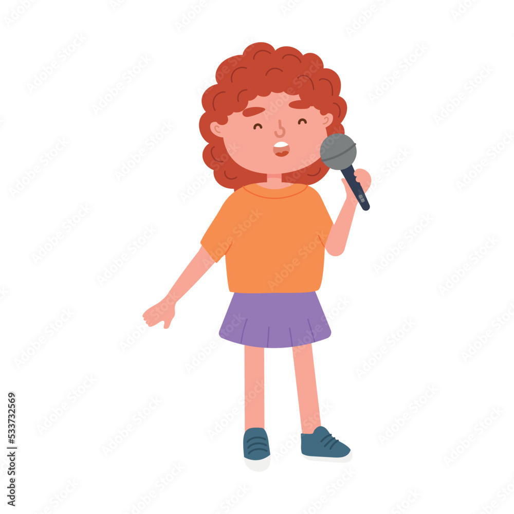 cartoon girl singing cartoon girl singing