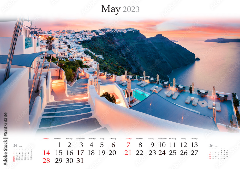 Wall Calendar For 2023 Year May B3 Size Set Of Calendars With wall-calendar-for-2023-year-may-b3-size-set-of-calendars-with