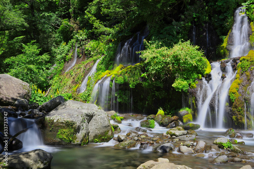 Doryu Waterfall and Mountain Stream at the foot of Mt. Yatsugatake  Yamanashi  Japan