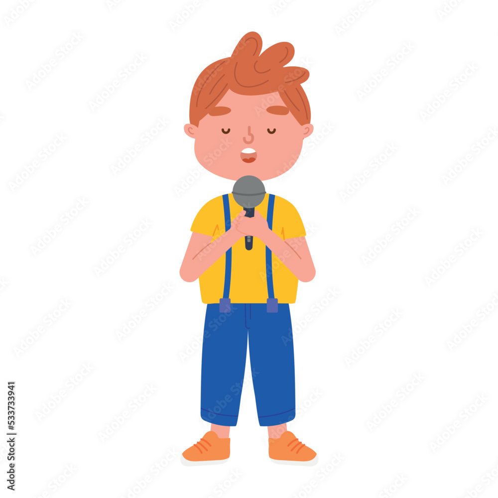 cartoon boy singing cartoon boy singing